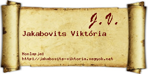 Jakabovits Viktória névjegykártya
